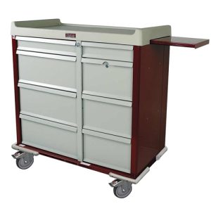 Harloff Standard Punch Card Medication Cart, Adjustable Punch Card Row Dividers with Key Lock - 600 Cards, Standard Package