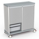 Lakeside Double Door Logistics Supply Cart, 55 Inches Tall