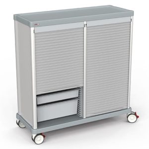 Lakeside Double Door Logistics Supply Cart, 55 Inches Tall
