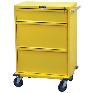 Harloff V-Series Tall Isolation Cart, 30' Cabinet and Three Drawers with Key Lock
