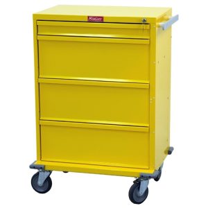 Harloff V-Series Tall Isolation Cart, 30' Cabinet and Four Drawers with Key Lock