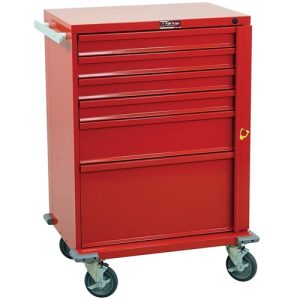 Harloff V-Series Tall Emergency Cart, 30' Cabinet and Six Drawers with Breakaway Lock