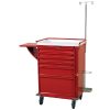 Harloff V-Series Tall Emergency Cart, 30' Cabinet and Six Drawers with Breakaway Lock - Basic Emergency Accessory Package