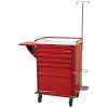 Harloff V-Series Tall Emergency Cart, 30' Cabinet and Six Drawers with Breakaway Lock - Deluxe Emergency Accessory Package