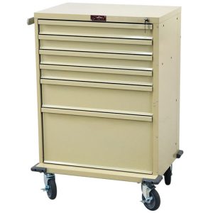 Harloff V-Series Tall Procedure Cart, 30' Cabinet and Six Drawers with Key Lock