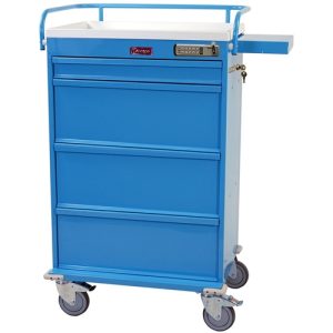 Harloff Value Medication Cart, 150 Cards with Basic Electronic Pushbutton Lock - Standard Package