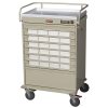 Harloff Value Medication Cart, Pull Out Side Shelf and 5' Bins Dividers with Basic Electronic Pushbutton Lock