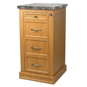 Harloff Punch Card Medication Cart with Wood Laminate, Includes Adjustable Punch Card Row Dividers and Key Lock - 240 Cards, Standard Package