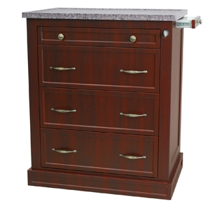 Harloff Punch Card Medication Cart with Wood Laminate, Pull Out Shelf and Adjustable Punch Card Row Dividers with Key Lock - 480 Cards
