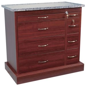 Harloff Punch Card Medication Cart with Wood Vinyl, Pull Out Shelf and Adjustable Punch Card Row Dividers with Key Lock - 600 Cards